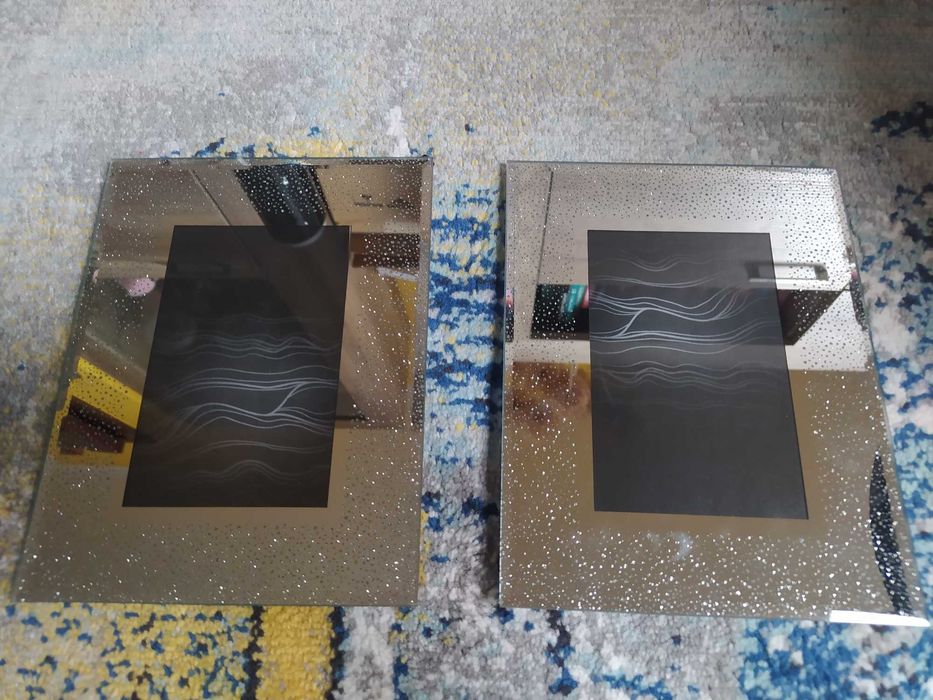 Ramki szklane na zdjęcia formatu 10x15 cm, wzór Glamour,szt. 2 = 1 kpl