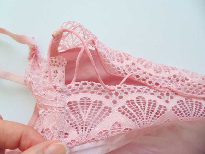 Shein nowa śliczna różowa koszulka nocna z koronką 34