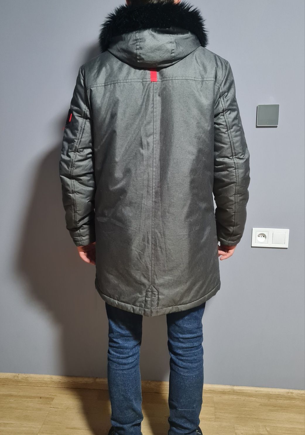 Парка зимова Riccardo куртка чоловіча сіра 50 розмір мужская серая кур