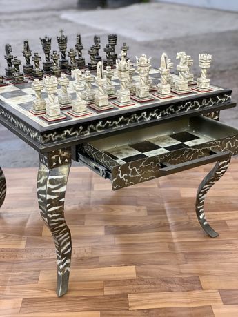 Шахматный стол / шахматы со столом / ручная работа