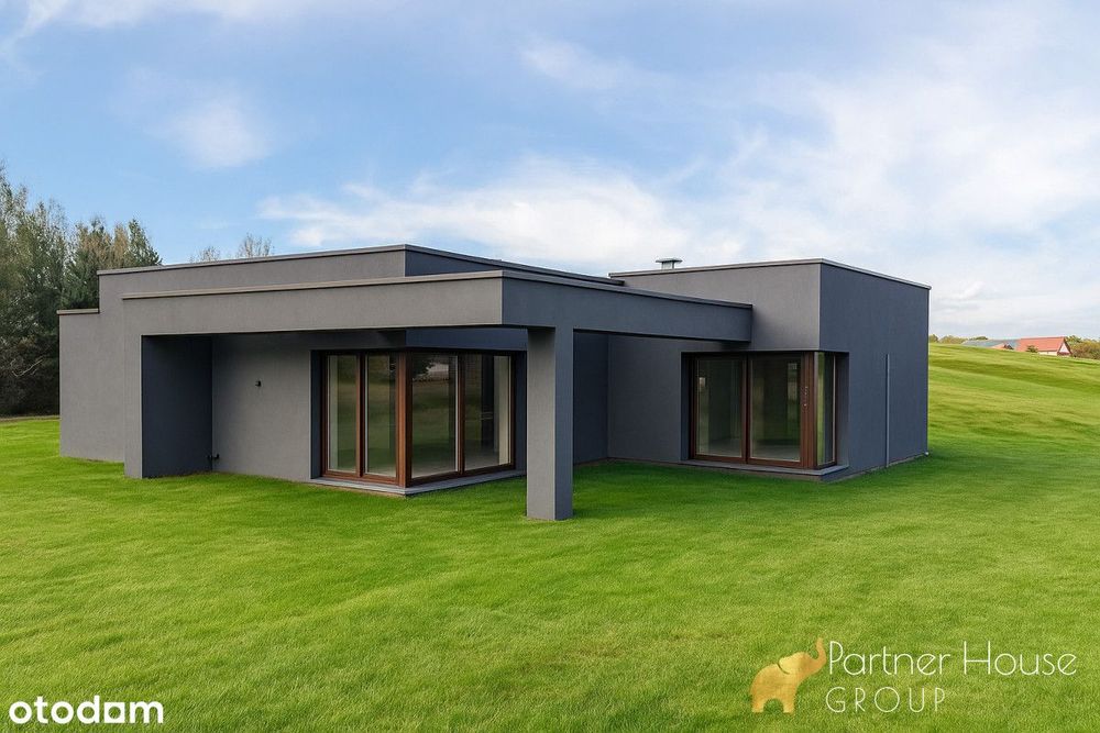 Nowoczesna bryła! Dom parterowy z oświetleniem Led