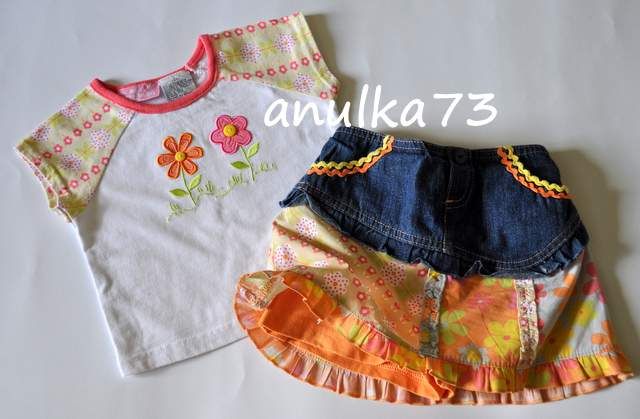 Letni komplet w kwiatki KIDS HEADQUARTERS z USA na 3 lata, rozm. 98