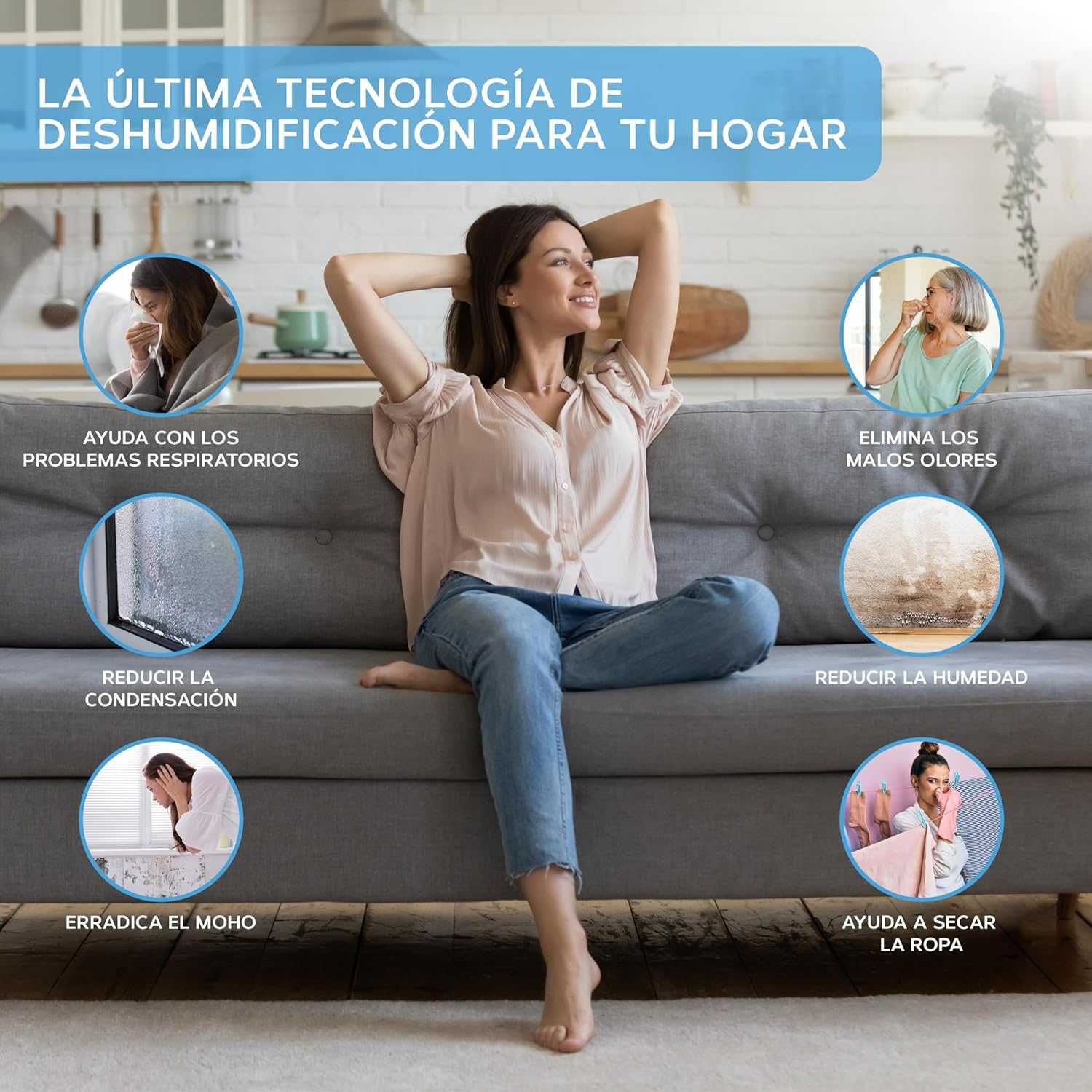 Mini desumidificador portátil compacto 1100 ml - NOVO