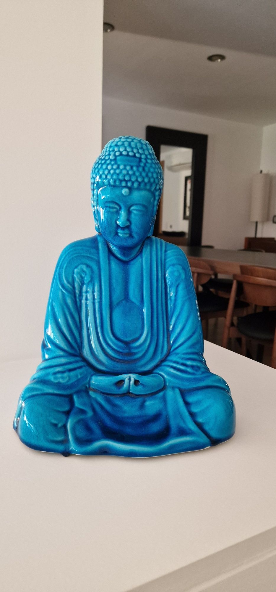 Buda porcelana Azul turquesa