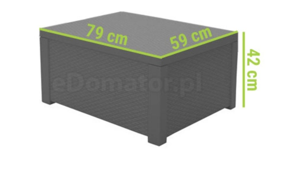 Stolik ogrodowy ze schowkiem ARICA 79x59x42 cm - grafit