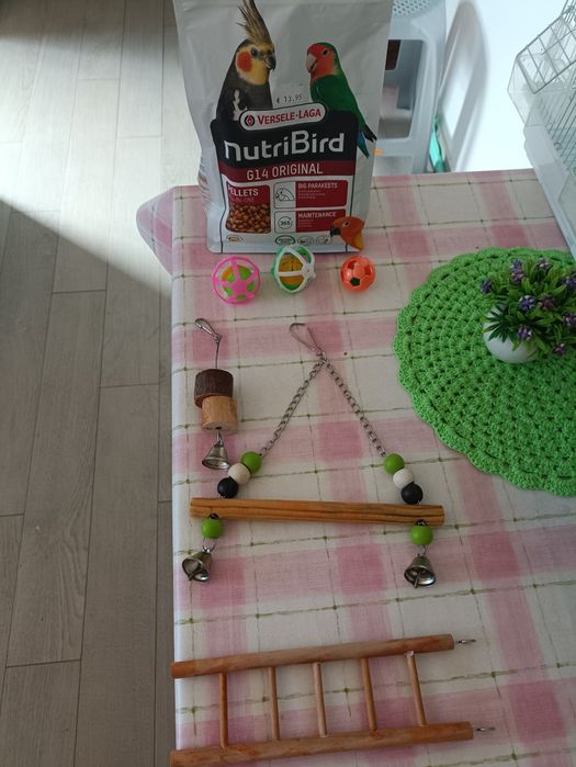 Gaiolas e brinquedos