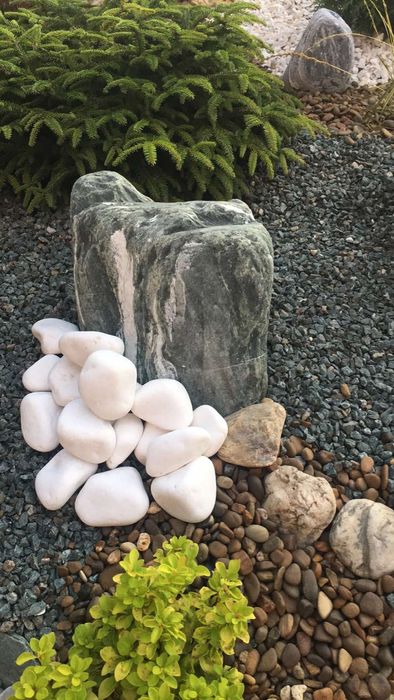 Галька мармурова, біла для клумб, декору, габіонів, галька ландшафт