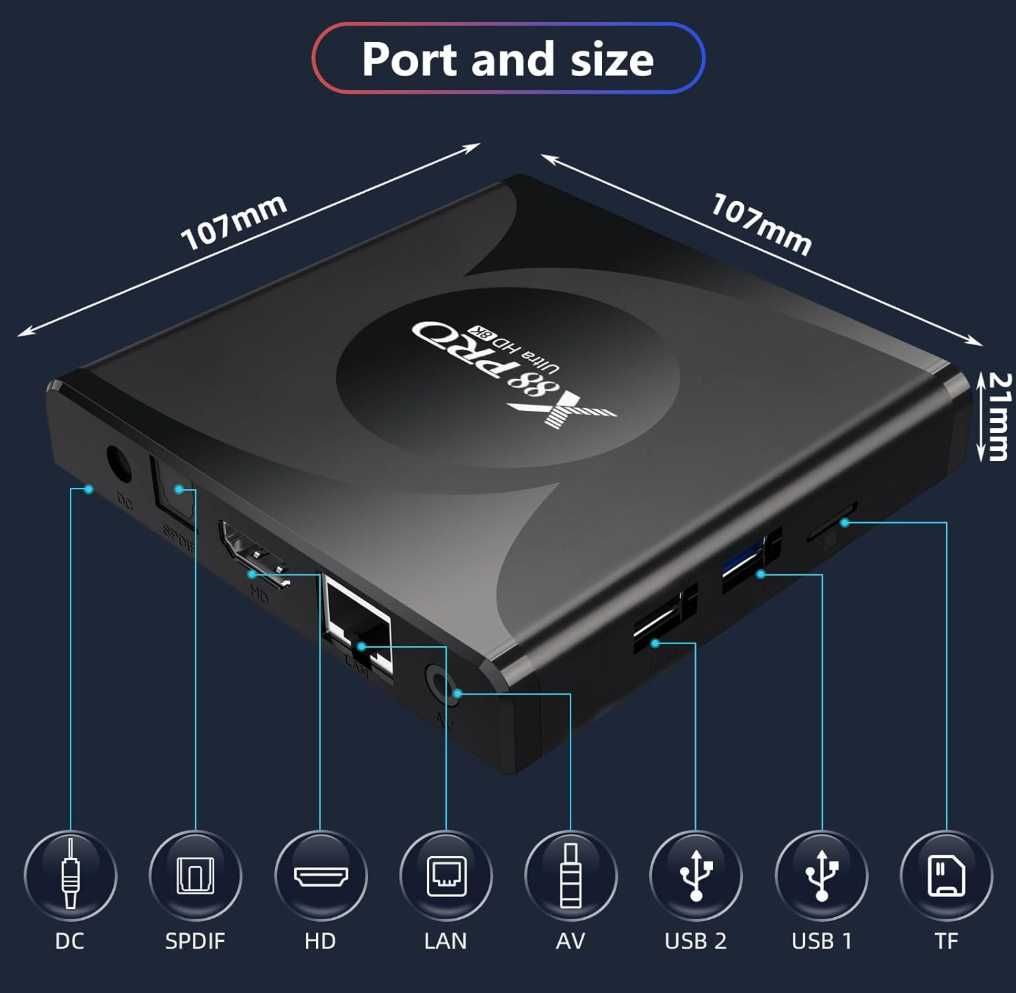 WEILY Android TV Box, Android 13.0 Box 4 GB RAM 32 GB ROM