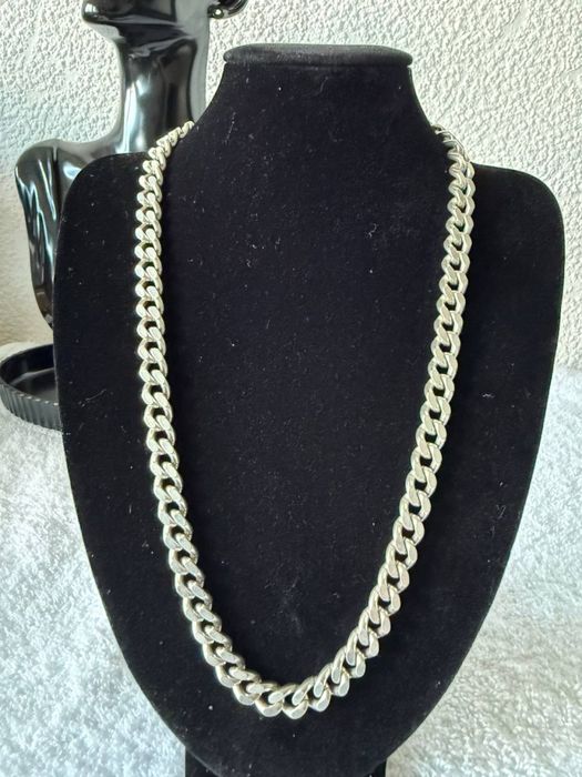 Srebrny łańcuszek 925, 52 cm, ciężki splot, 87.67 g, męska biżuteria