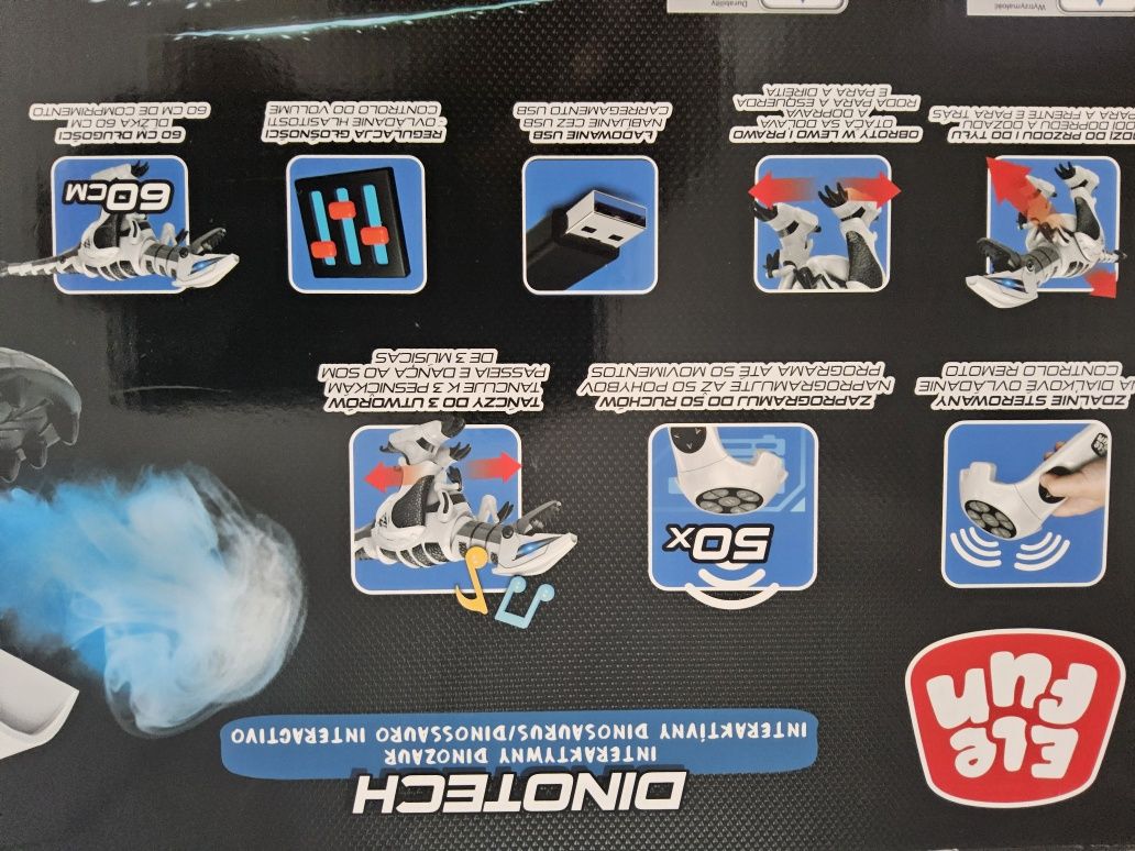 Interaktywny robot dinozaur Elefun Dinotech z funkcją programowania 60