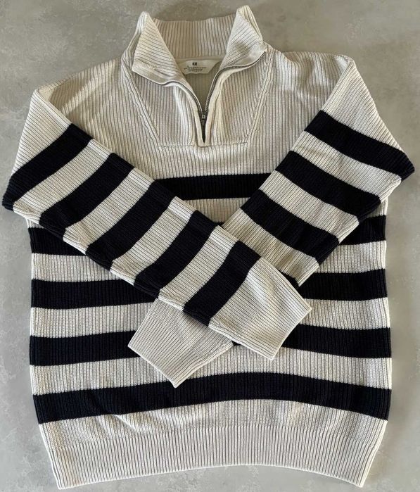 H&M sweter w biało-czarne paski rozmiar S