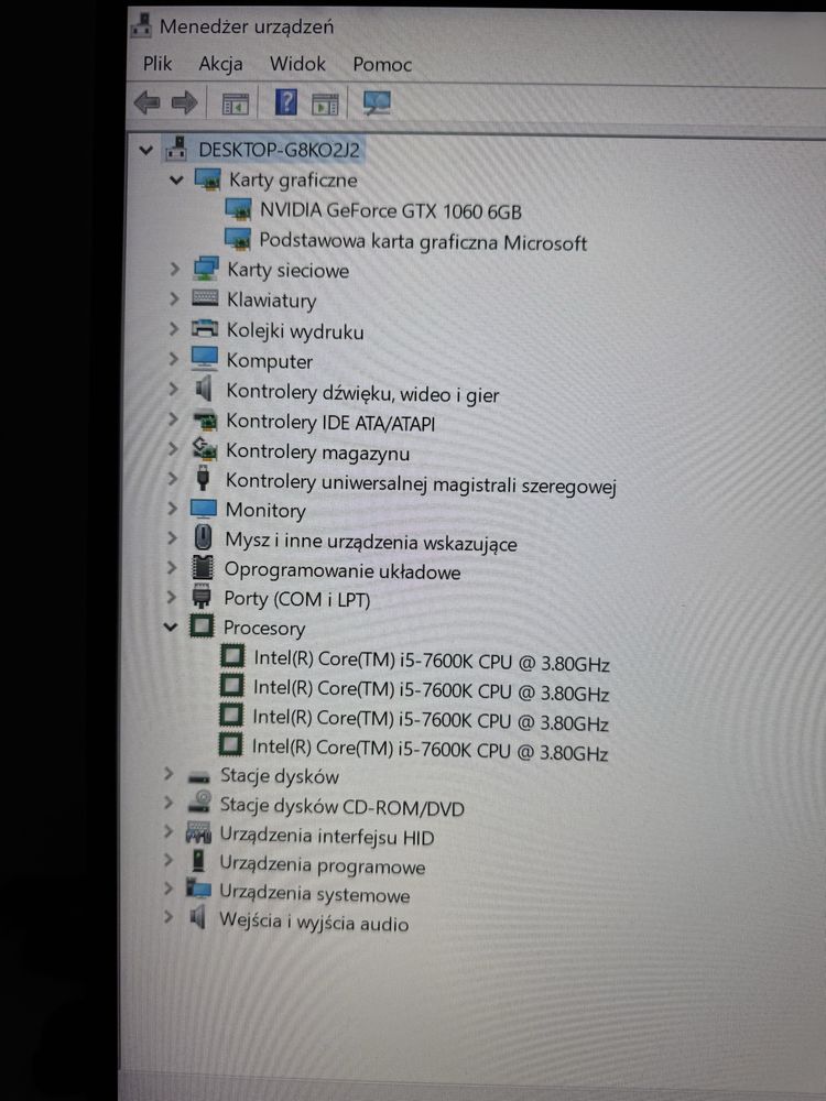 Komputer stacjonarny Gamingowy Core i5 3.8GHz GeForce GTX 1060 6GB