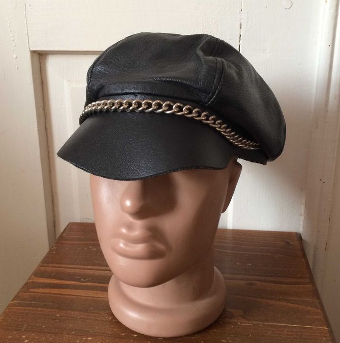 Шкіряна кепка шестиклинка biker cap, США (56/62)