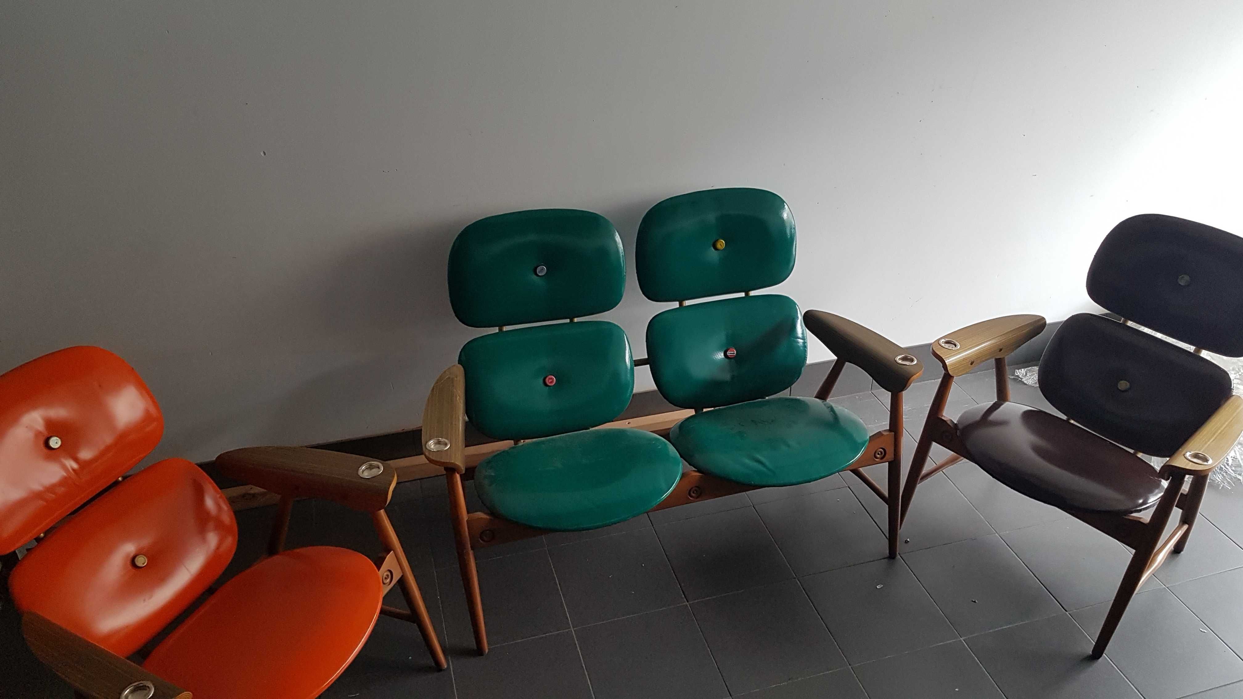 Para foteli i sofa projektu Marco Zanuso , lata 60- 70
