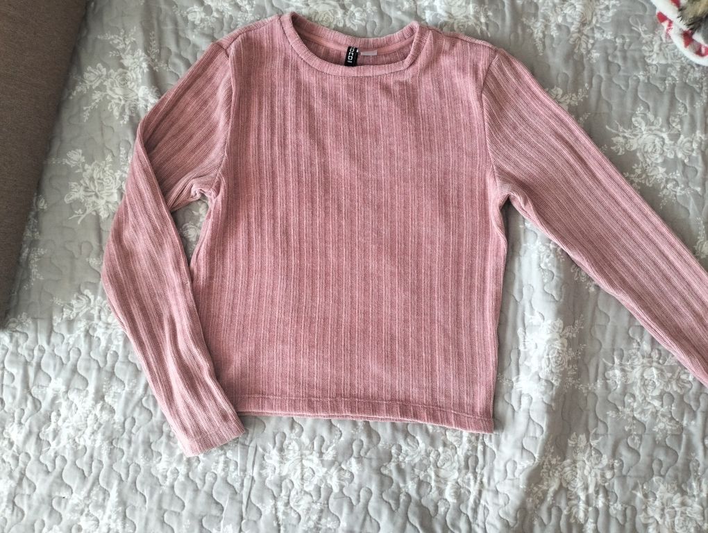 Sweter damski welurowy H&M różowy M