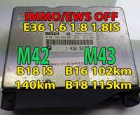 Komputer BMW E36 1.6 1.8 1.8IS M42 M43 BEZ EWS wyłączone IMMO OFF