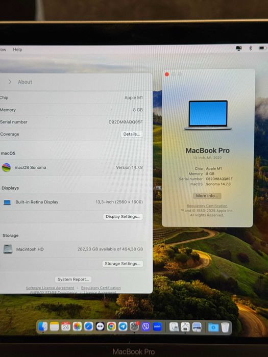 MacBook Pro M1 2020, 512 Gb, 8 Ram