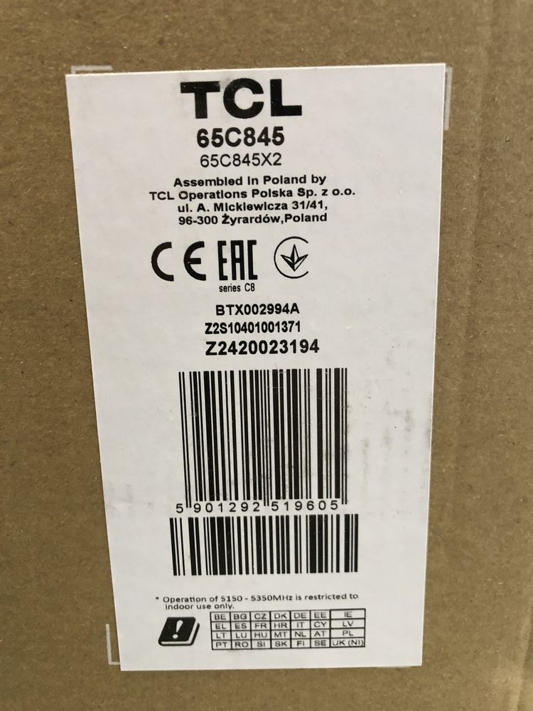 Телевізор TCL 4K MiniLED 85C845, 75C845, 65C845, 55C845