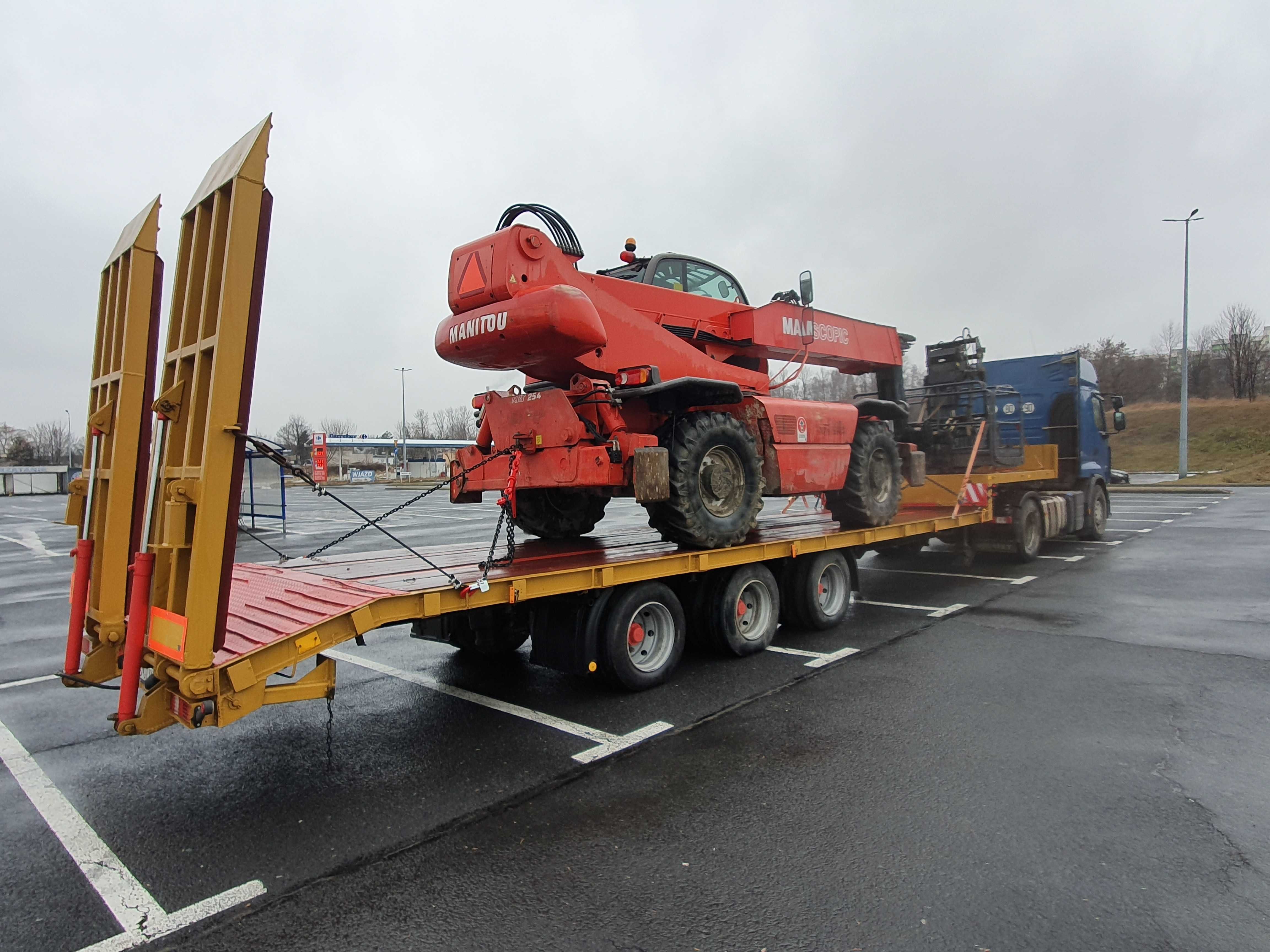 Transport niskopodwoziem maszyn budowlanych, rolniczych, materiałow