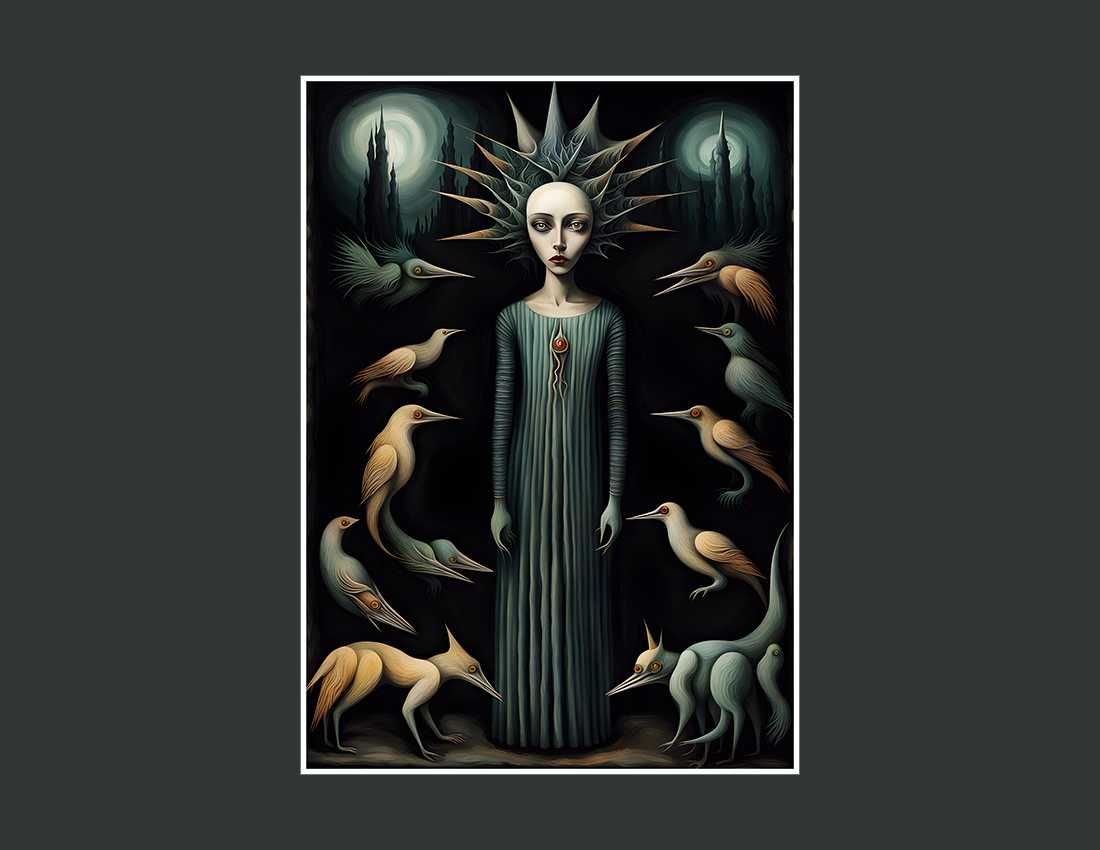 Plakat mroczny surrealizm w stylu Carrington - 50x70cm