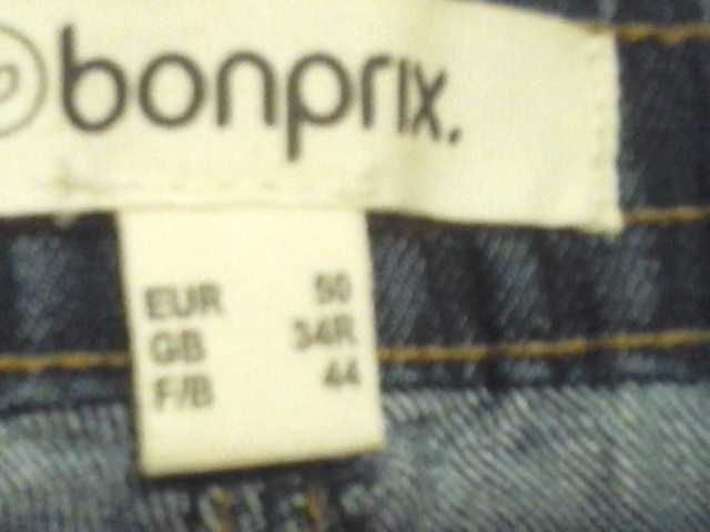 jeansy z pasem na gumce ii zapięciem na zamek - nowe,  Bonprix