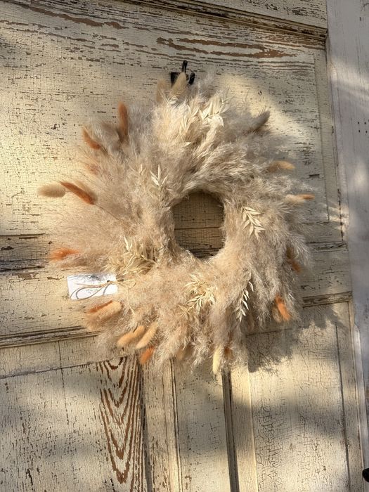 Boho wianek z trawy pampasowej