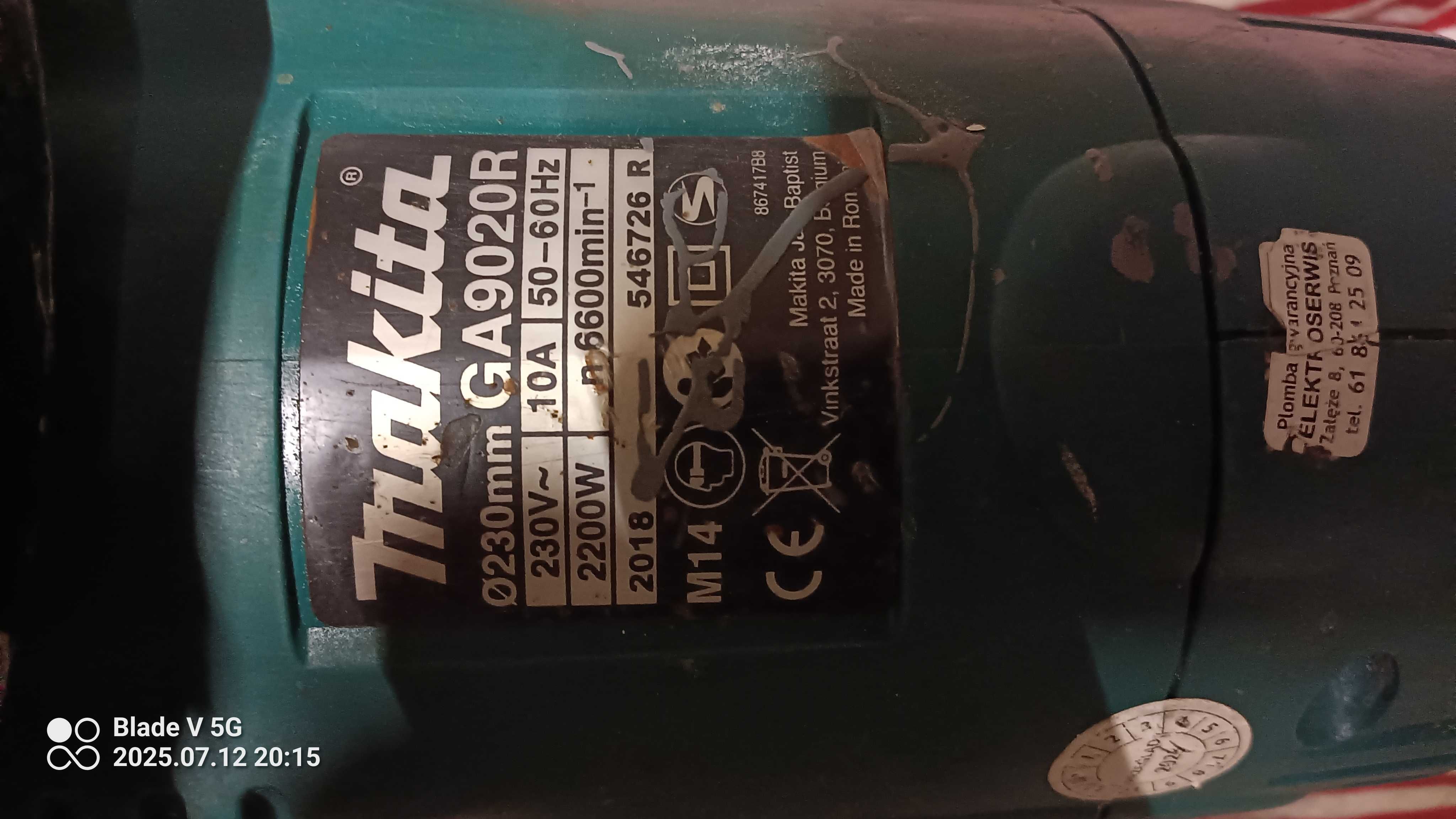 szlifierka katowa MAKITA GA9020 R 2018r