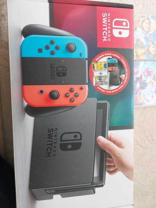 Nitendo switch plus 4 gry