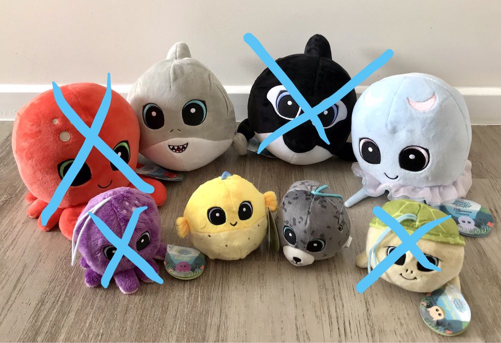 Coleção de peluches do Bando do Mar (novos)