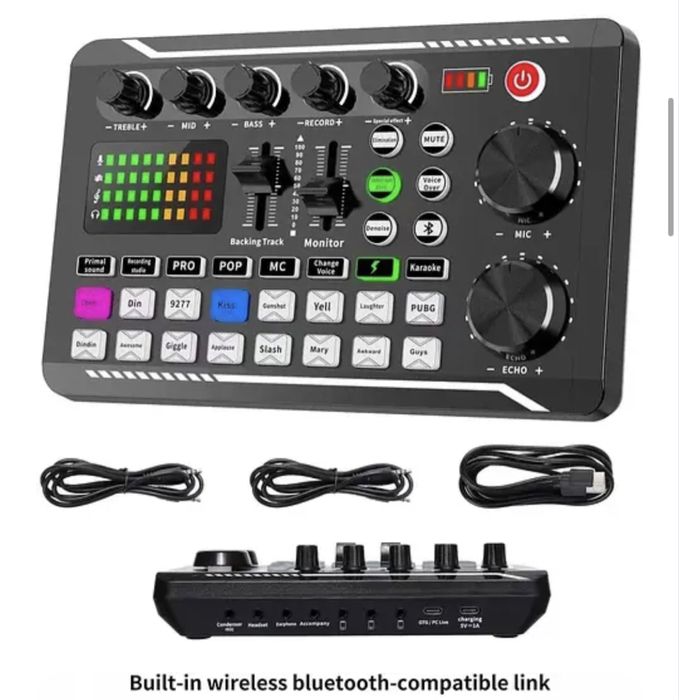 Микшер Bluetooth пульт, звуковая карта для потокового видео. Аудио DJy