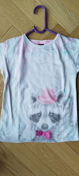 Zestaw koszulek z krótkim rękawem lato t-shirt 122 128 panterka