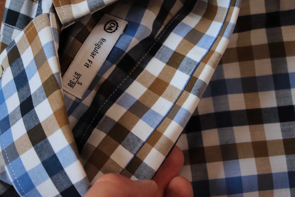 Koszula C&A r. S męska bawełniana w kratkę wielokolor. dł. rękaw