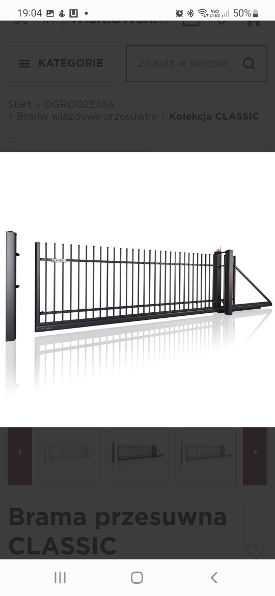 Brama wiśniowski Classic A.W 10.05 ral 9005 z automatem w słupku