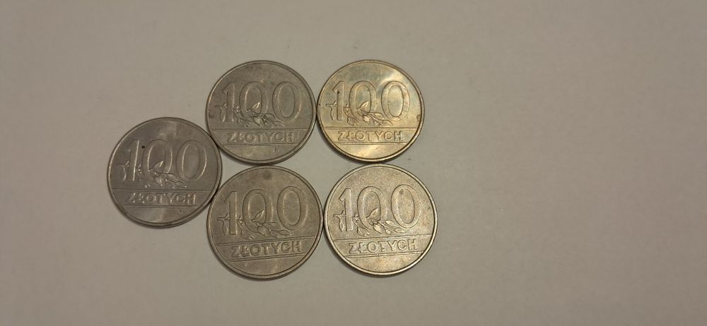 Monety kolekcjonerskie PRL – 100 zł 1990 – zestaw 5 sztuk