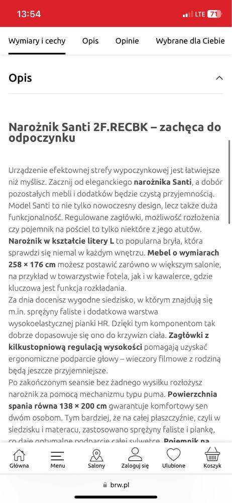 Naroznik Santi z funkcją spania granatowy BlackRedWhite