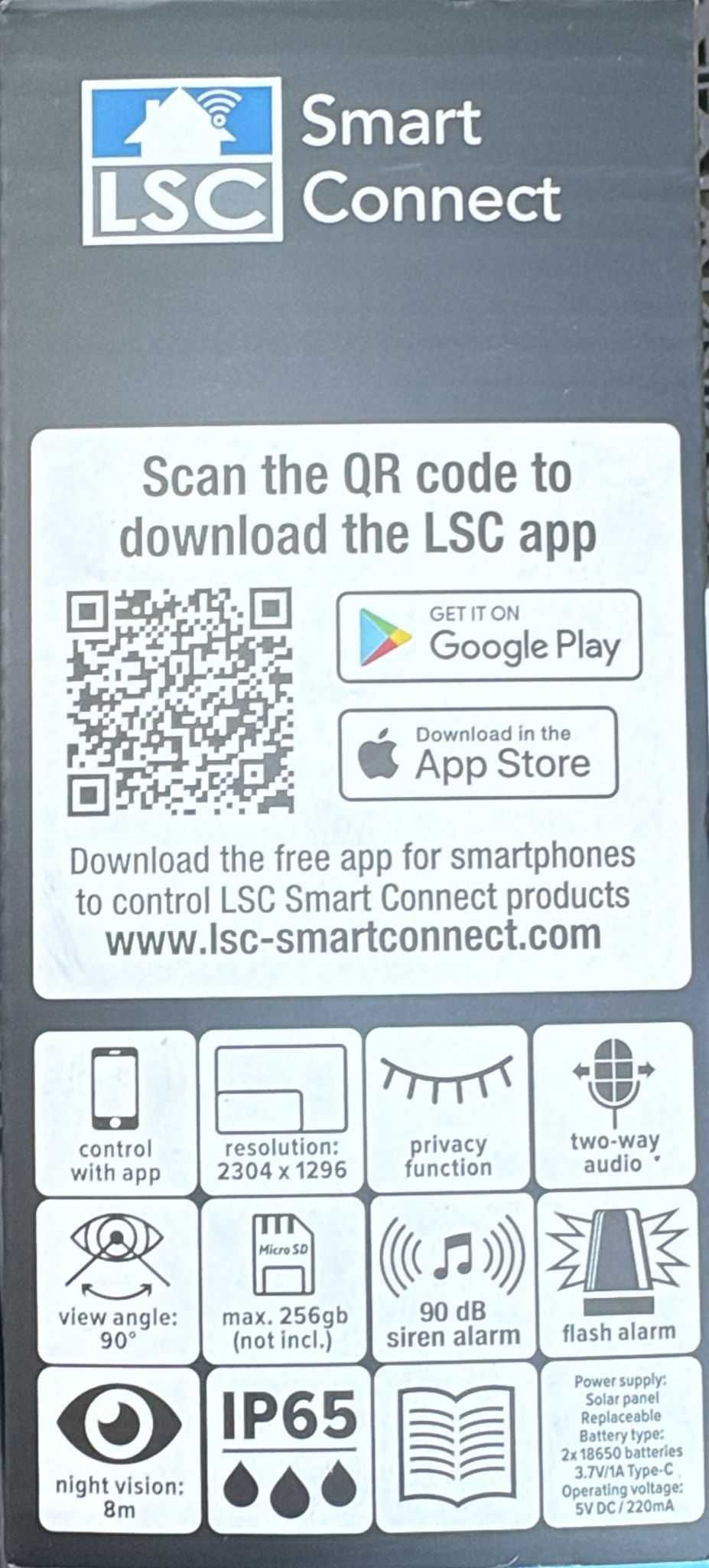 KAMERA IP zasilana energią słoneczną LSC SMART CONNECT 1296P HD, NOWA