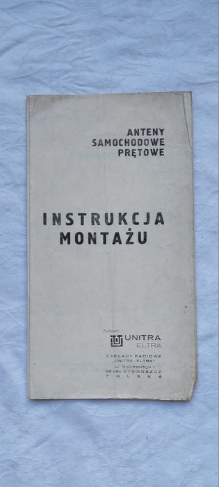 Unitra Eltra-Anteny Samochodowe Prętowe Instrukcja