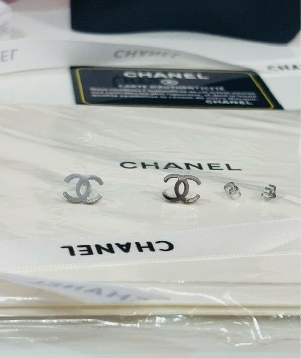 Srebrne kolczyki wkrętki stal chirurgiczna nierdzewna