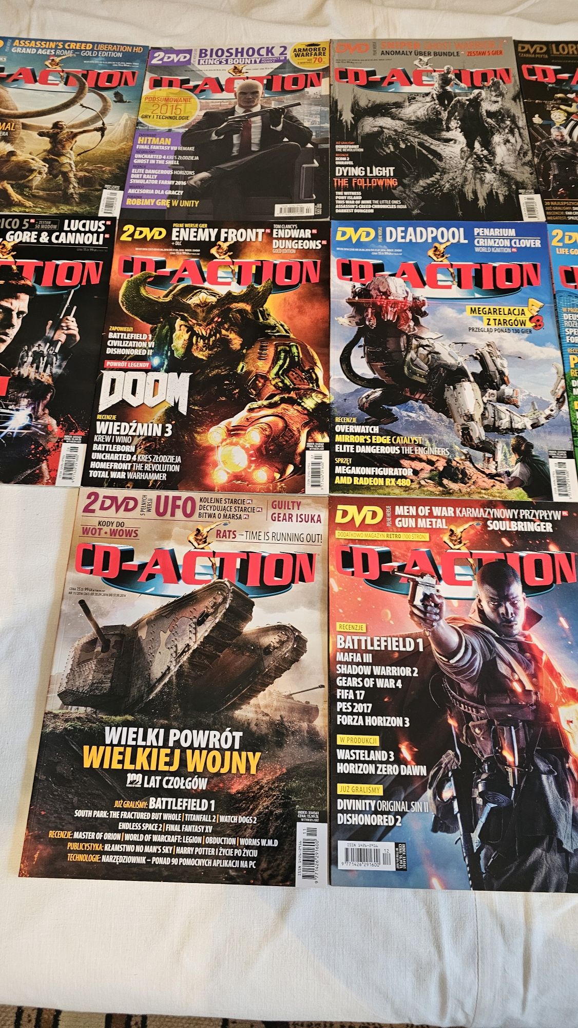 Sprzedam cały rocznik Cd-action z 2016  roku . 13 numerów .