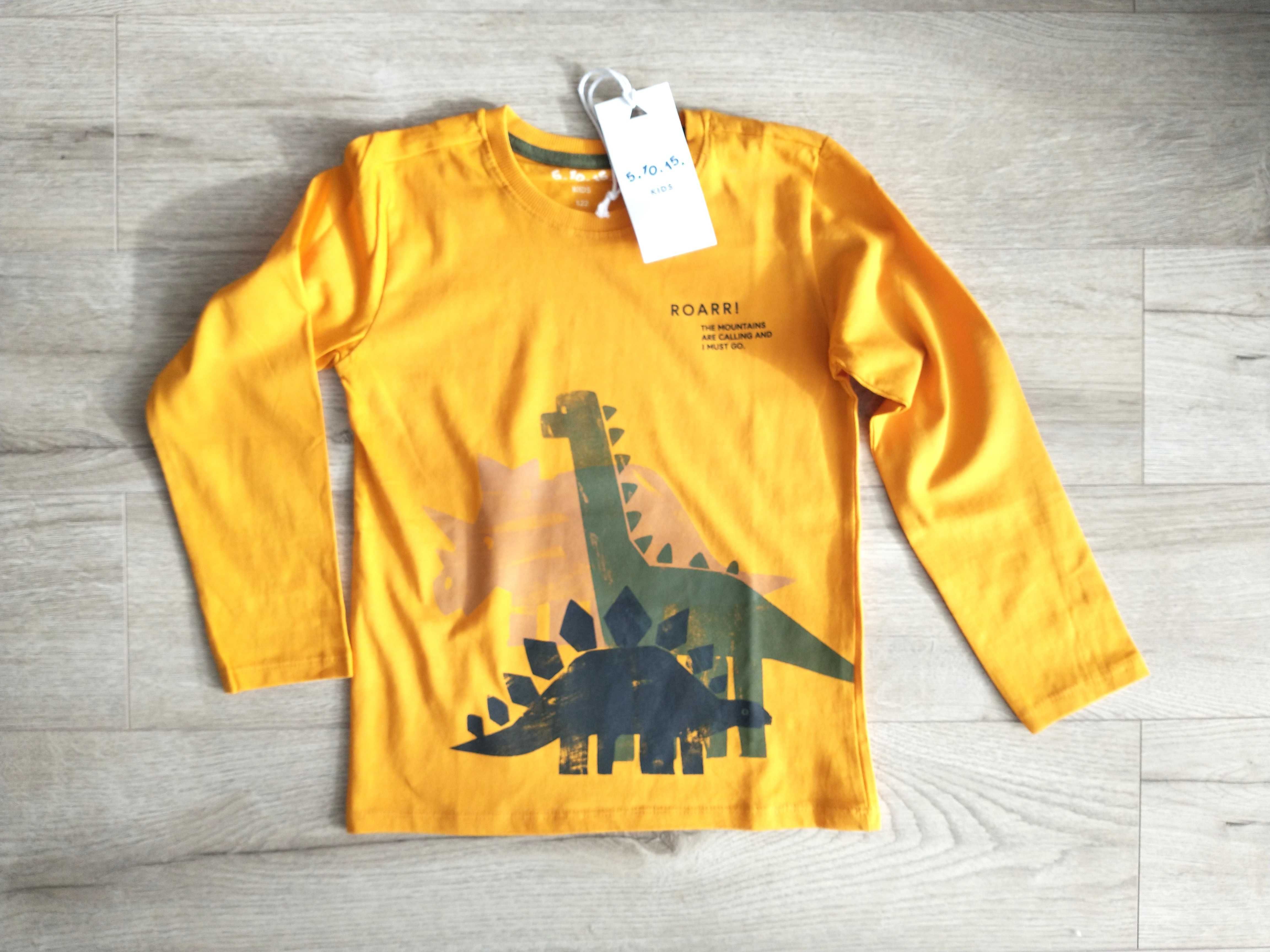 Nowa Koszulka, Bluzka z długim rękawem - dinozaury roz. 122 cm