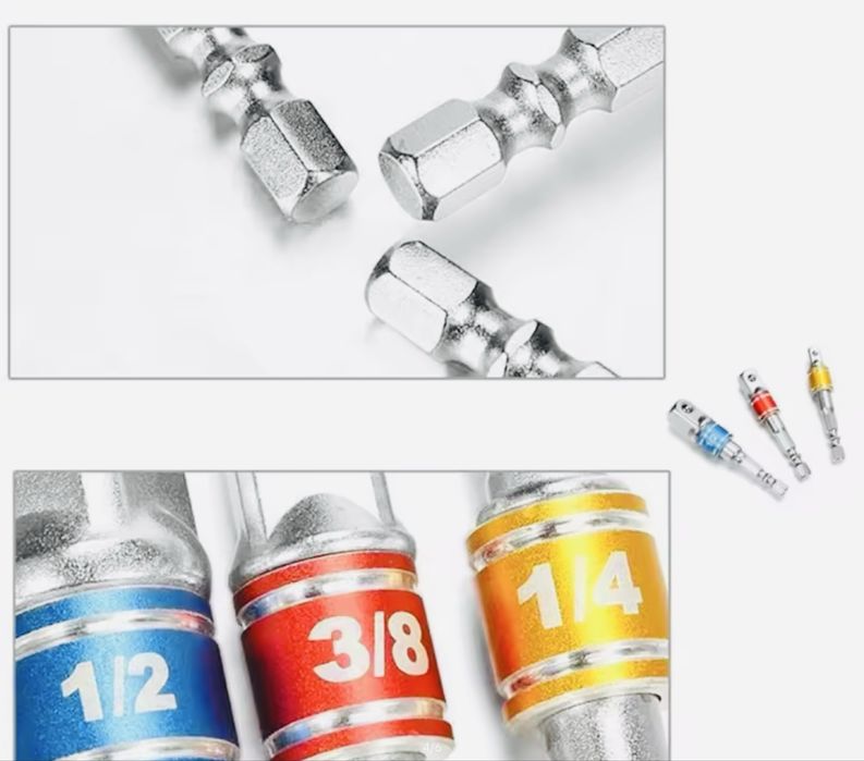 Адаптер з хвостовиком ударного шуруповерта з хвостовиком 1/4 3/8 1/2