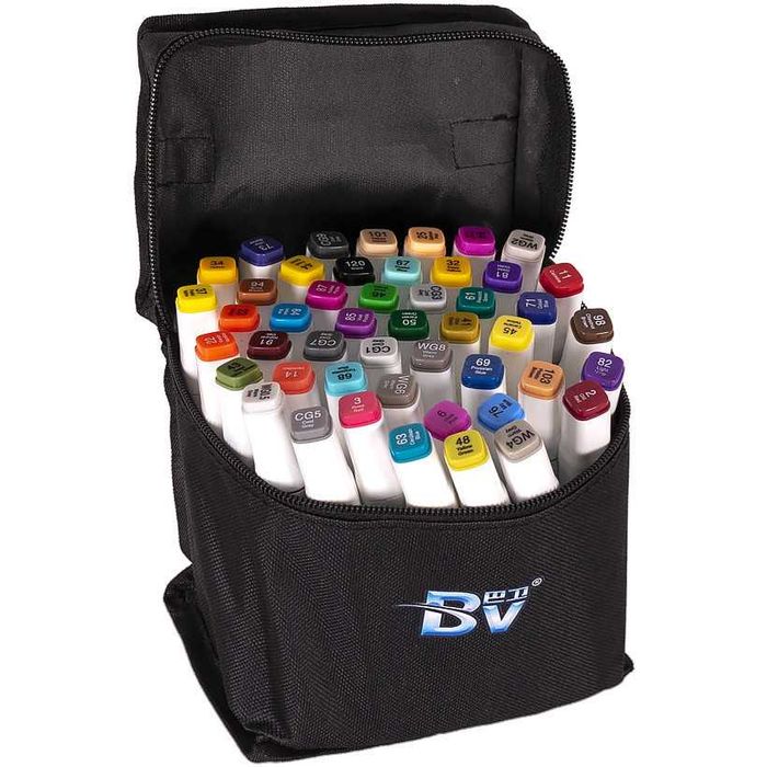 Набор двухсторонних маркеров цветов для рисования (круглый+скошен.)