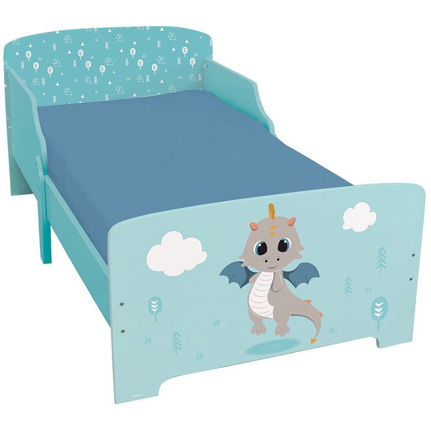 Cama infantil de dragão azul