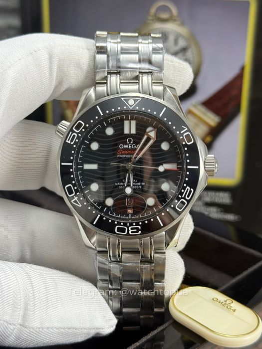 Годинник Omega Seamaster Diver 300M Black Wave Dial Омега
