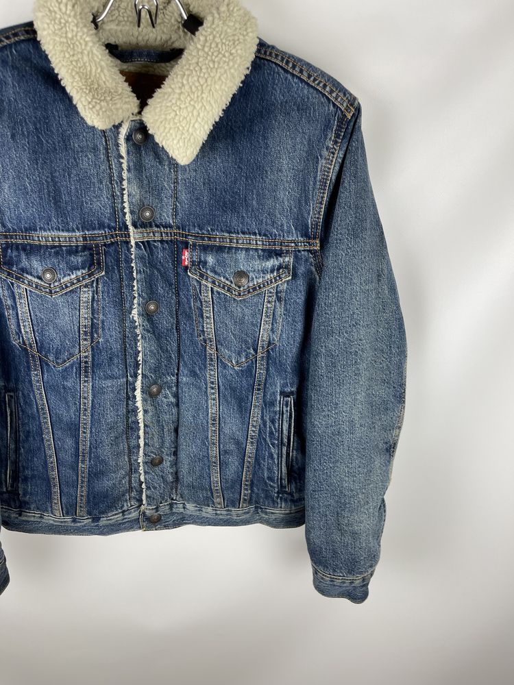 Шерпа джинсовая куртка Levi’s Premium line , big E