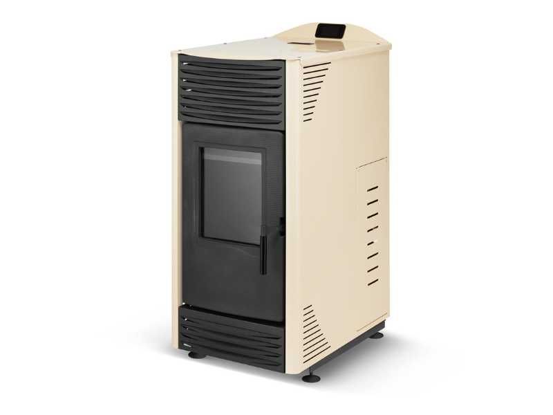 Piec na pellet z płaszczem wodnym TOBY 15 kW cappuccino A++ ECODESIGN