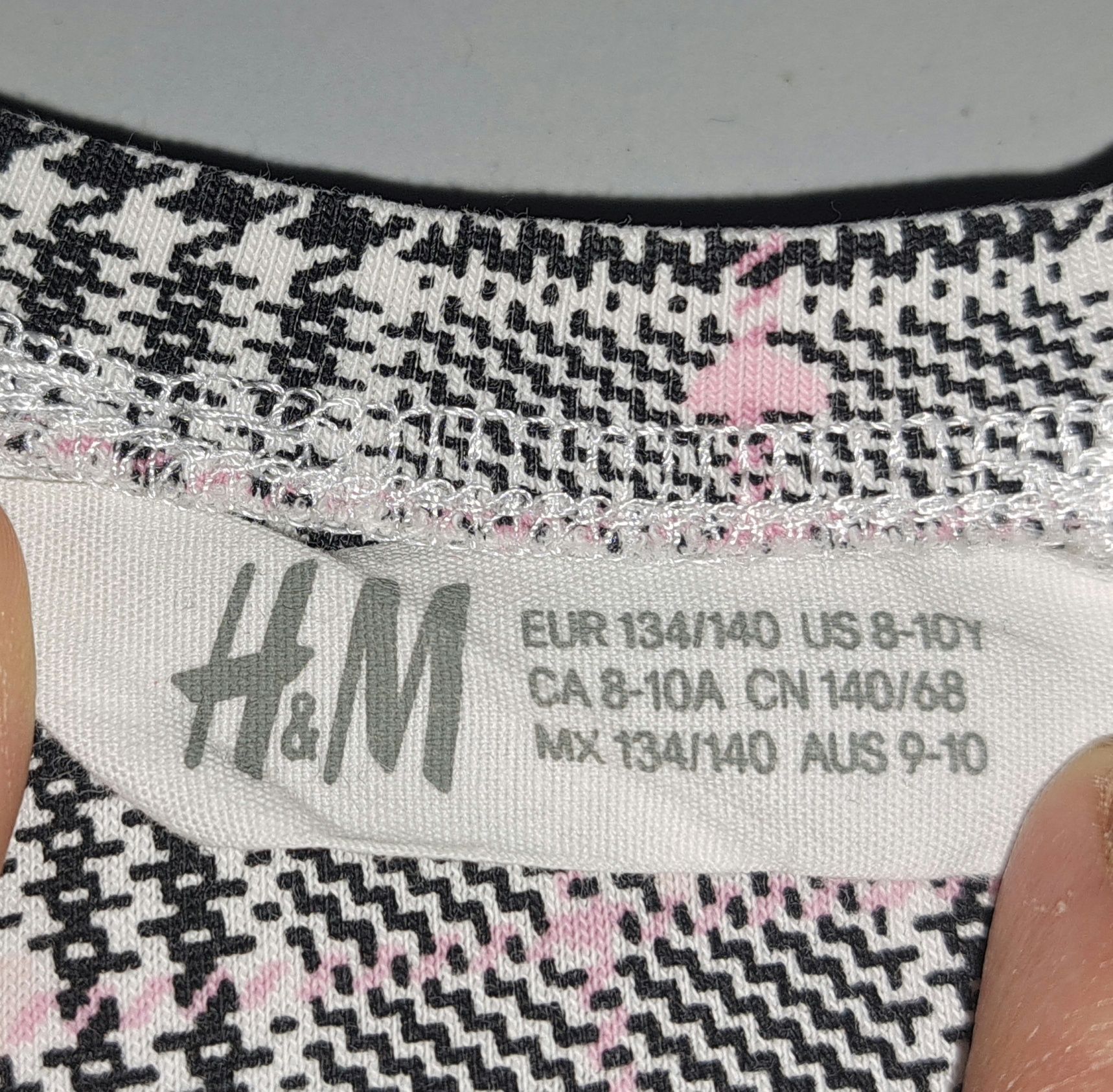Sukienka dla dziewczynki H&M kratka 134/140