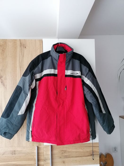 Męska kurtka sportowa XL czerwona ciepła zimowa z ociepleniem narty