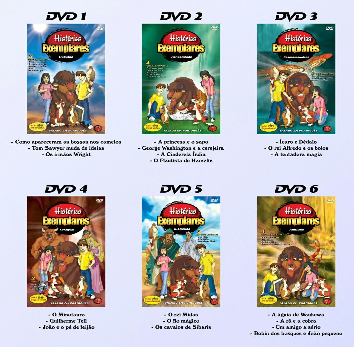 Histórias Exemplares - 18 DVD educação infantil- língua gestual -NOVOS