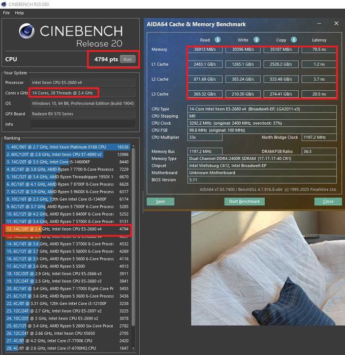 E5 2680 V4 + Материнська плата X99 LGA2011 V3|V4 + 32 DDR4 Комплект